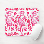 Funky Pink Flamigo Paisley Pattern Muismat (Met muis)