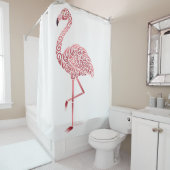 Funky Pink Flamingo Douchegordijn (In situ)