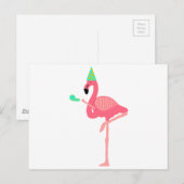 Funky Pink Flamingo Dragen Party Pet Uitnodiging Briefkaart (Voorkant / Achterkant)