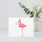 Funky Pink Flamingo Dragen Party Pet Uitnodiging Briefkaart (Staand voorkant)