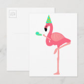 Funky Pink Flamingo Dragen Party Pet Uitnodiging Briefkaart (Voorkant / Achterkant)