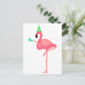 Funky Pink Flamingo Dragen Party Pet Uitnodiging Briefkaart (Staand voorkant)