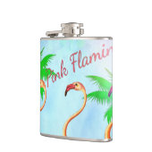 Funky Pink Flamingos Palm Trees Blue Sky Heupfles (Links)