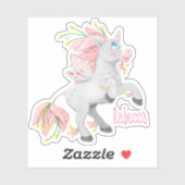 Funky Pink Flower Fairy Eenhoorn met Orchideeën Sticker (Vel)