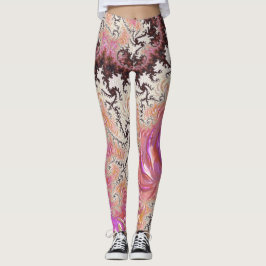 Funky Pink Fractal Leggings