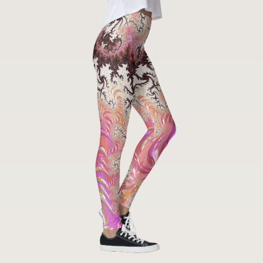 Funky Pink Fractal Leggings (Rechts)