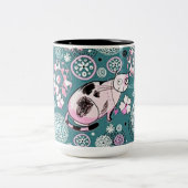 Funky Pink Kitty Cat Pattern Coffee Mok (Center)