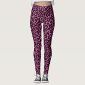 Funky Pink Leopard Print Leggings (Voorkant)