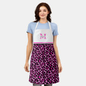 Funky Pink Leopard Print | Monogrammed Apron Schort (Gedragen)