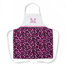 Funky Pink Leopard Print | Monogrammed Apron