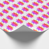 Funky Pink Paars Ombre Bows Pattern on White Cadeaupapier (Hoek)