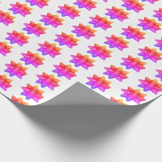 Funky Pink Paars Ombre Bows Pattern on White Cadeaupapier (Hoek)
