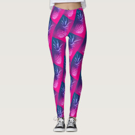 Funky Pink Paarse Yummy Pineapple Leggings