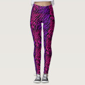 Funky Pink Paarse Zebra Print Leggings (Voorkant)