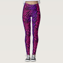 Funky Pink Paarse Zebra Print Leggings