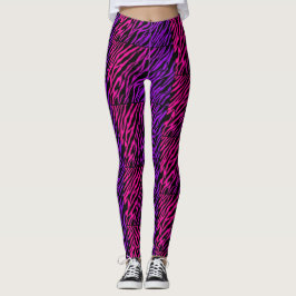 Funky Pink Paarse Zebra Print Leggings