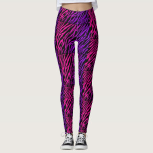 Funky Pink Paarse Zebra Print Leggings