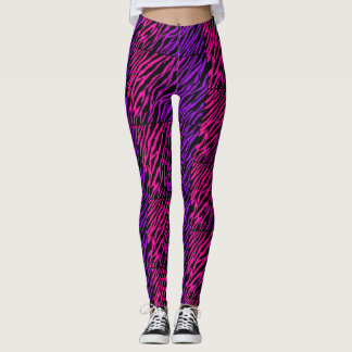 Funky Pink Paarse Zebra Print Leggings