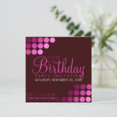 Funky Pink Party Birthday Uitnodiging (Staand voorkant)