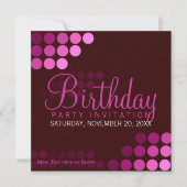 Funky Pink Party Birthday Uitnodiging (Voorkant)