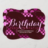 Funky Pink Party II Birthday Uitnodiging (Voorkant / Achterkant)