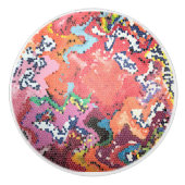 Funky Pink Pastels Abstract Keramische Knop (Voorkant)