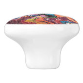 Funky Pink Pastels Abstract Keramische Knop (Zijkant)