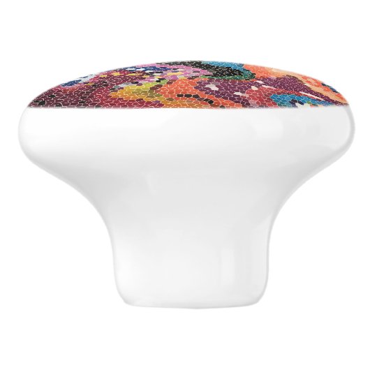 Funky Pink Pastels Abstract Keramische Knop (Zijkant)