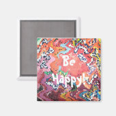 Funky Pink Pastels Abstract Magneet (Voorkant / Achterkant)