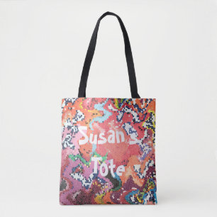 Funky Pink Pastels Abstract Tote Bag