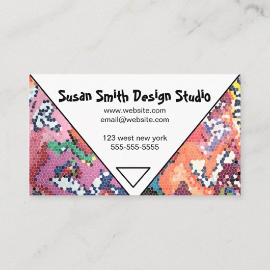 Funky Pink Pastels Abstract Visitekaartje (Achterkant)