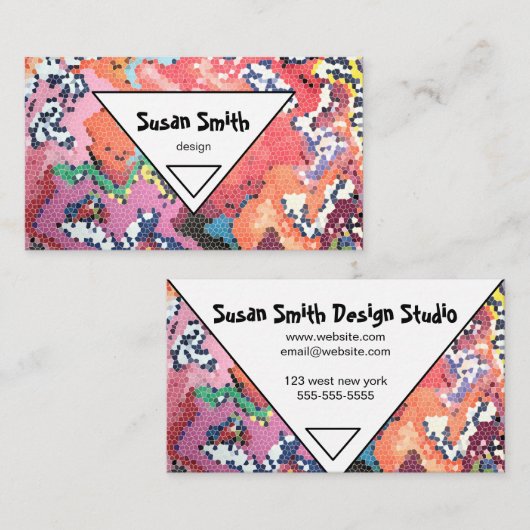 Funky Pink Pastels Abstract Visitekaartje (Voorkant / Achterkant)