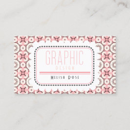 Funky Pink Pattern en QR code Visitekaartje