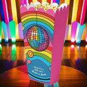 Funky Pink Popcorn Rainbow Disco Ball 70's Retro Bedankdoosjes
