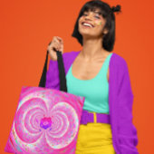 Funky Pink Spiral Tote Bag