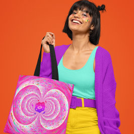 Funky Pink Spiral Tote Bag