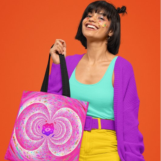 Funky Pink Spiral Tote Bag