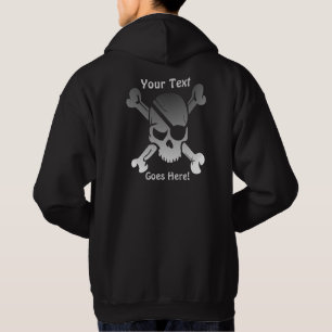 Funky Pirate Skull met aangepaste tekst Hoodie