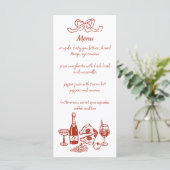 Funky Pizza Wine Handwritten Illustrated Menu (Staand voorkant)