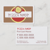 Funky pizzashop heldere visitekaartjes (Voorkant / Achterkant)