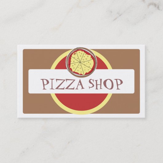 Funky pizzashop heldere visitekaartjes (Voorkant)