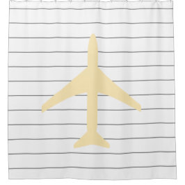 Funky Plane Airplane Pilot Aviation Flying Douchegordijn