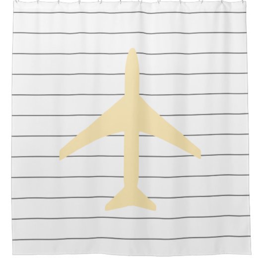 Funky Plane Airplane Pilot Aviation Flying Douchegordijn (Voorkant)