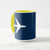 Funky Plane Airplane Pilot Aviation Flying Sky Mok (Voorkant links)