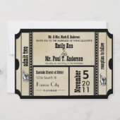 Funky Playbill Weddenschap Ticket Style Kaart (Voorkant)