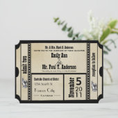 Funky Playbill Weddenschap Ticket Style Kaart (Staand voorkant)