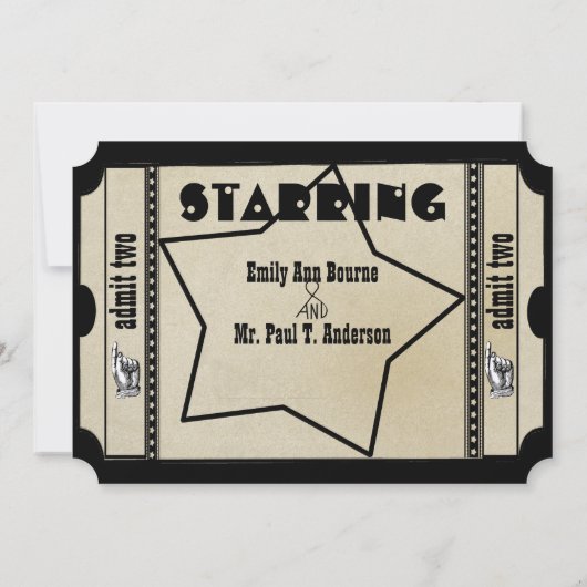 Funky Playbill Weddenschap Ticket Style Kaart (Achterkant)