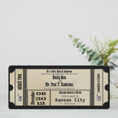 Funky Playbill Wedding Silver Metallic Invite Kaart (Staand voorkant)