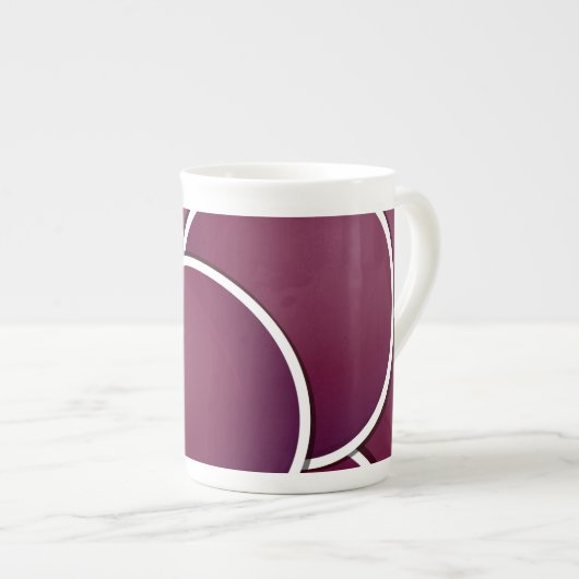 Funky plum porselein kop (Voorkant rechts)