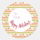 Funky Polka Dot Accent Ronde Sticker (Voorkant)